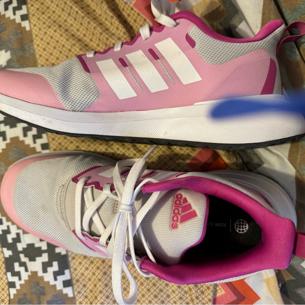 Adidas Women's Pink and White Running Shoes